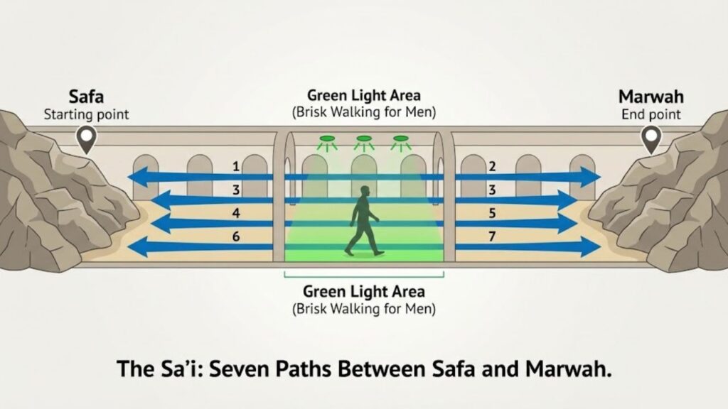 sai steps - seven steps between safa and marwah